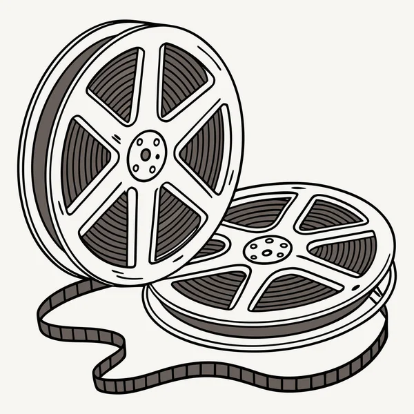 Beyaz arkaplanda klasik film projektörü