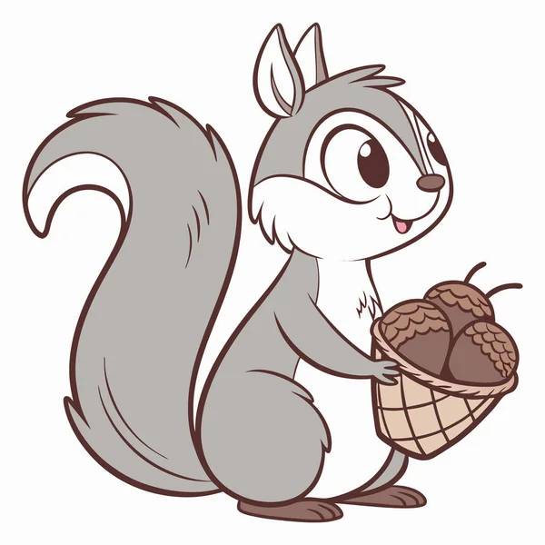 Beyaz arka planda palamutlu sincap.