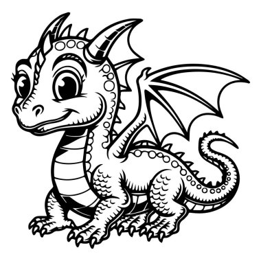 Çizgi film bebek ejderha boyama sayfası