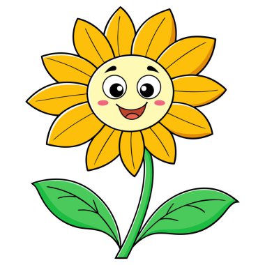 Beyaz arka planda mutlu ayçiçekleri