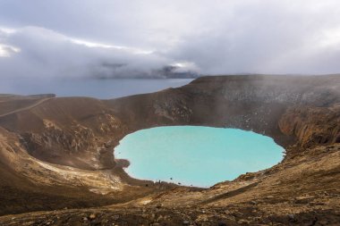 Viti geothermal lake at Askja caldera in Central Highlands of Iceland clipart