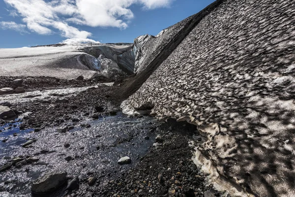 Határ Kverkfjoll Gleccser Víz Tanfolyamok Jön Vatnajokull Nemzeti Park Izland — Stock Fotó