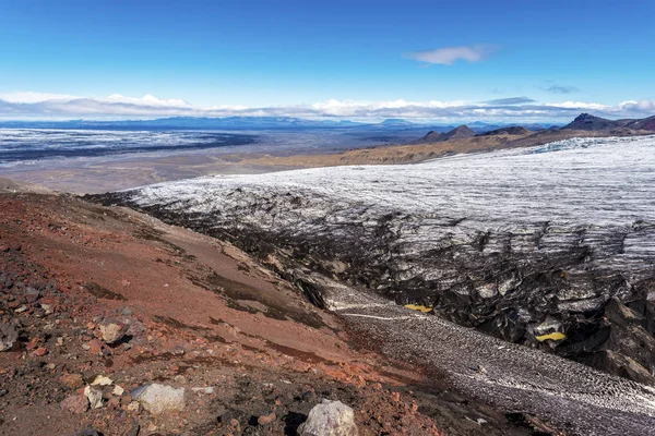 Zonplanera Hydrotermal Aktivitet Mellan Glassier Och Berget Lutningen Kverkfjoll Massivet — Stockfoto