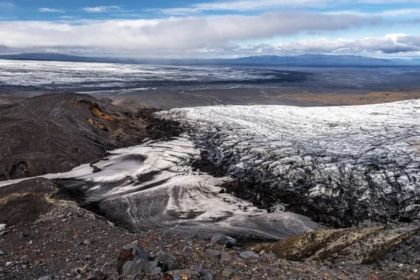 Paisagem Encosta Glaciar Montanhosa Maciço Kverkfjoll Parque Nacional Vatnajokull Islândia — Fotografia de Stock