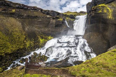 Oda Ofaerufoss şelale Eldgja Kanyon, Güney, Merhaba