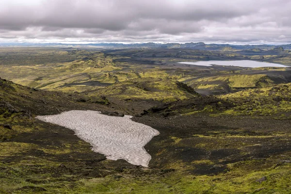 Parte suroeste de la fisura volcánica de Lakagigar vista desde el — Foto de Stock