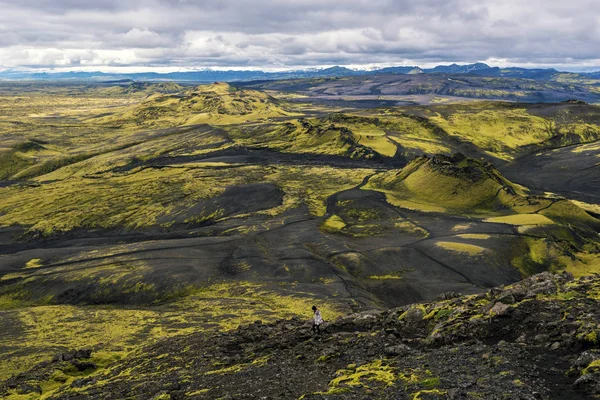 Sudoeste parte da fissura vulcânica Lakagigar como visto a partir do — Fotografia de Stock