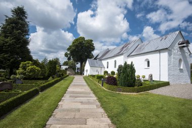 Danimarka Jelling köyünde runestones geçiş Walk, histo