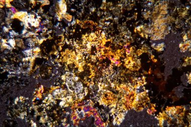 Mikroskop altında meteor Nwa 6870 petrografik ince bölümü
