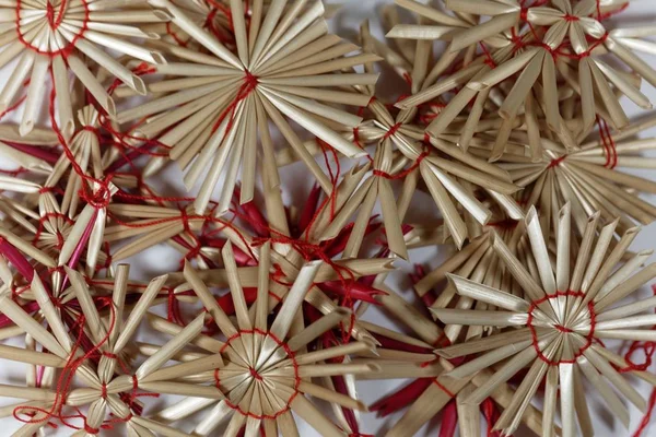 Estrellas de paja para la decoración de Navidad — Foto de Stock