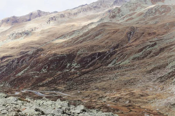 Paisagem na Flueelapass na Suíça — Fotografia de Stock