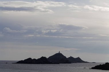 Korsika Ajaccio yakınlarındaki ada Ile Sanguinaires, Fransa.