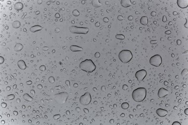 bir cam yüzey üzerinde yağmur damlaları