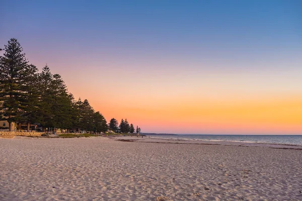 Günbatımı Güney Seyir Vasıl Glenelg Beach Suların Çekildiği Kıyı — Stok fotoğraf