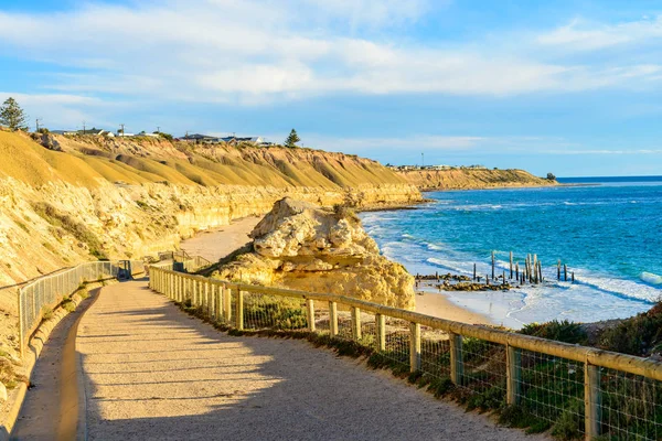 Camino Que Lleva Playa Port Willunga Atardecer Australia Meridional — Foto de Stock