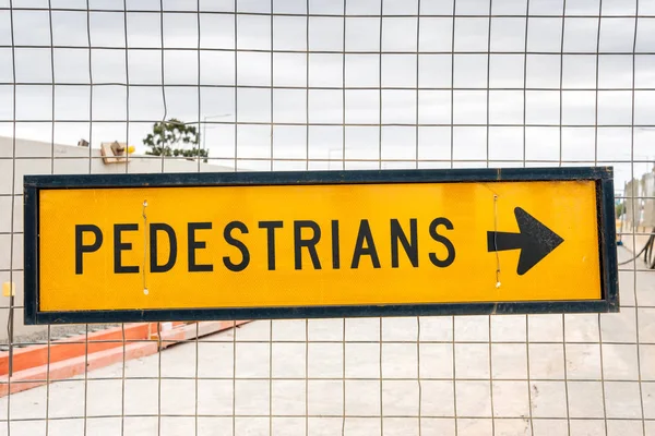 Señal Tráfico Peatonal Amarillo Australiano — Foto de Stock