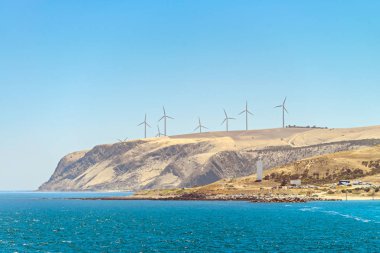 Cape Jervis yel değirmenleri ve deniz feneri
