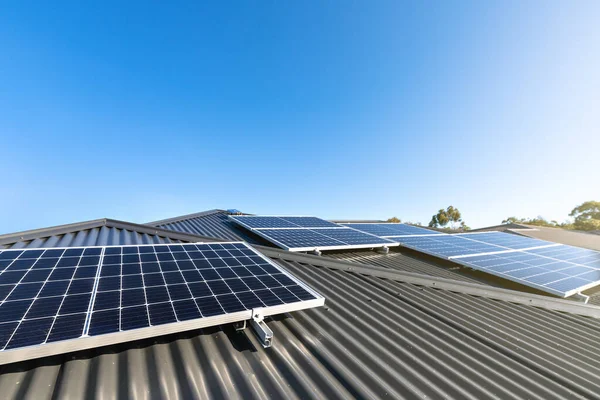 New Solar Panels Installed House Roof South Australia — Stock Photo, Image