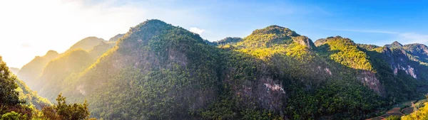 Panorama High Mountains Peaks Sunset Doi Ang Kang Chi — Stock Photo, Image