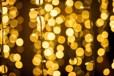 Soyut dairesel sarı bokeh arka plan