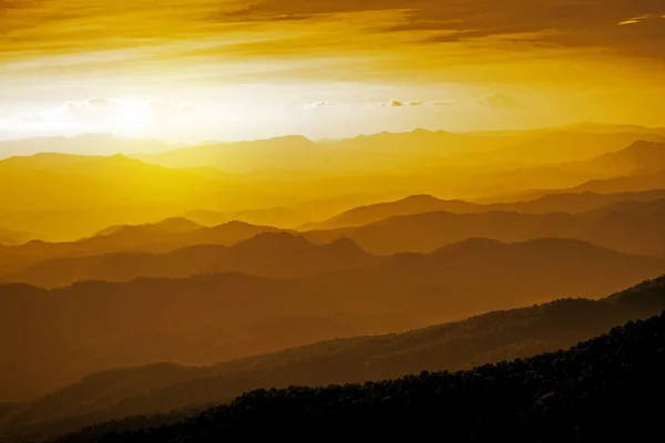 Sunset over the mountains layers background — Stock Photo, Image