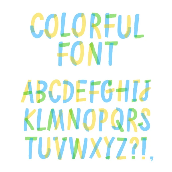 Hand Getekende Viltstift Abc Letters Heldere Transparante Vector Lettertype Voor — Stockvector