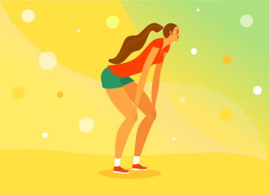 Sporcu kız yorgun hissediyorum ama gitmek için hazır.