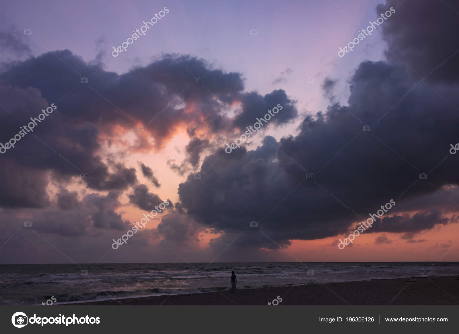 Paysage Lever Coucher Soleil Mer Songkhla Photographie