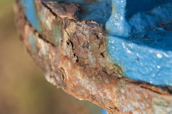 Starý Zrezivělý Ocelová Konstrukce Tam Nebezpečí Pro Strukturu Využití Stock Fotografie