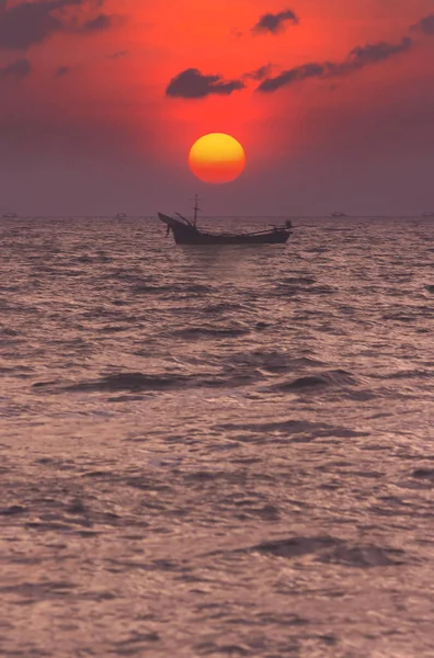 Пейзаж Восход Закат Солнца Сонгкхла Море — стоковое фото
