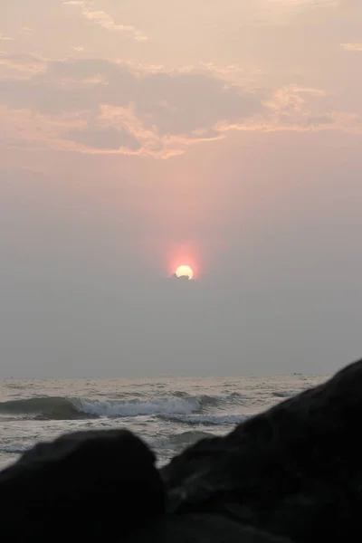 Nascer do sol natural manhã mar songkhla — Fotografia de Stock