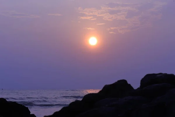 Nascer do sol natural manhã mar songkhla — Fotografia de Stock