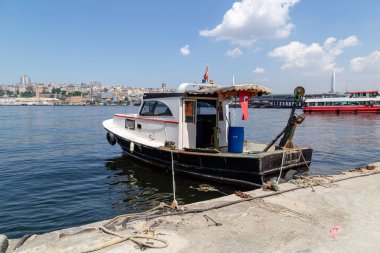 İstanbul, Türkiye - Jun. 23: İstanbul, İstambul limanındaki balıkçı teknesi, 23 Haziran 2019, İstanbul.