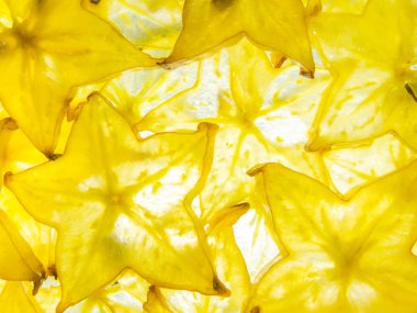 geri star meyve carambola sarı olgun dilimleri yaktı