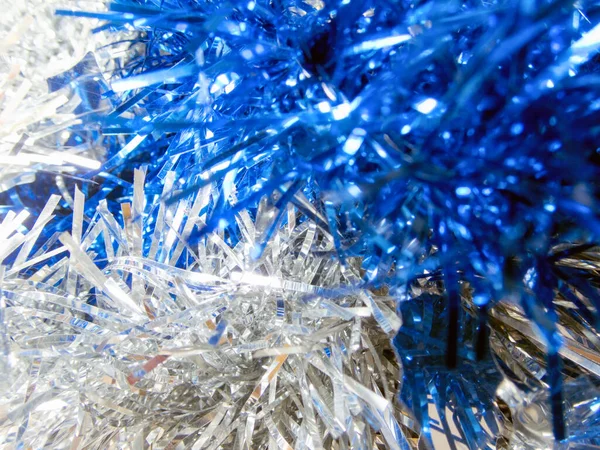 Çok renkli, parlak Noel süslerinin soyut makro fotoğrafı