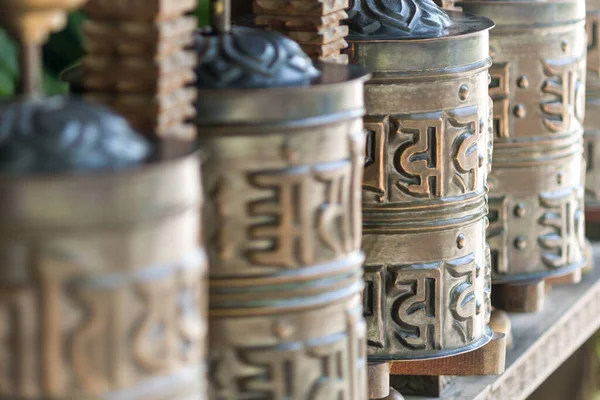 Buddhist Prayer Wheels Close View — Stock Photo, Image