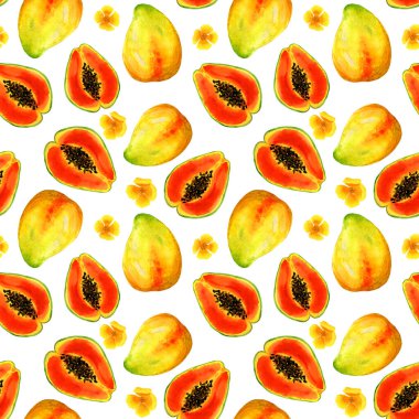 Kusursuz desenli tropikal papaya meyveleri..