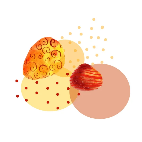 Aquarell, Textur, rot, orange, gelbe abstrakte Flecken — Stockfoto