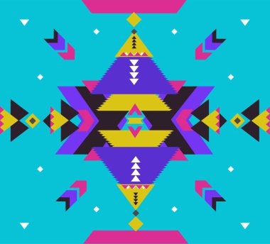 Kabile vektör süsleme. Seamless Afrika modeli. Köşeli çift ayraçları ve üçgenler ile etnik halı. Aztek tarzı. Geometrik mozaik