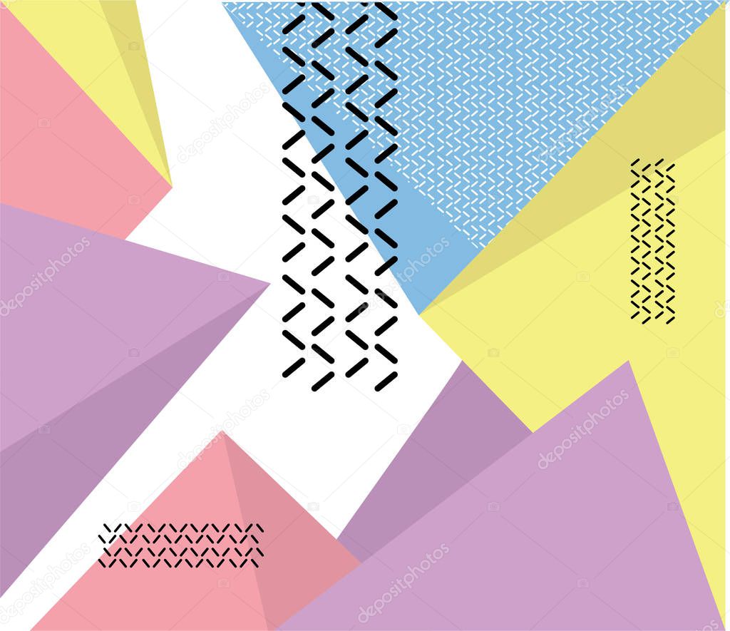 Hipster modern geometric abstract background. avangarde retro background with multicolored geometric shapes