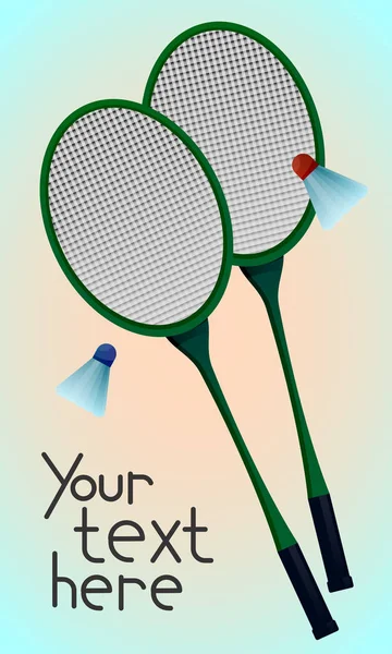 Banner Mit Ausrüstung Für Badminton Mit Freiem Platz Für Ihren — Stockvektor