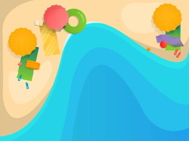 Üst manzaralı arka plan güneşli yaz plajı