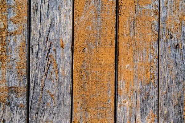 Soyulması Sarı Boya Ile Eski Ahşap Duvar Dokusu — Stok fotoğraf