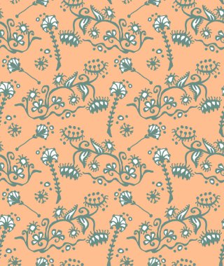 Dikişsiz desen elle çizilmiş doodle çiçek öğeleri. El çizdi. Hisse senedi vektör çizim tasarımınız için.