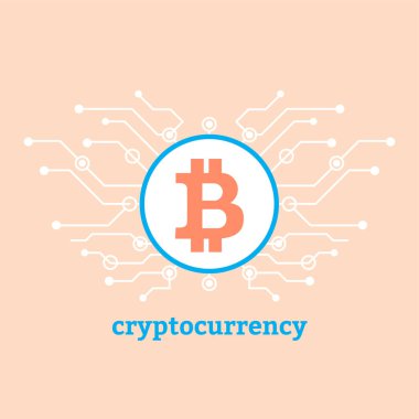 Cryptocurrency daire bitcoin işareti kavramı