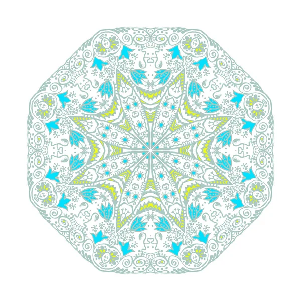 Mandala ornamento redondo isolado no fundo branco —  Vetores de Stock