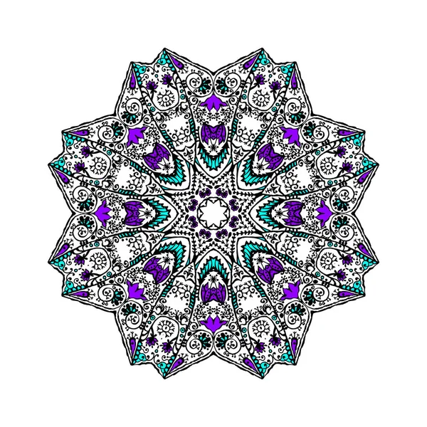 Ornament Mandala Isolated White Background — Stock Vector