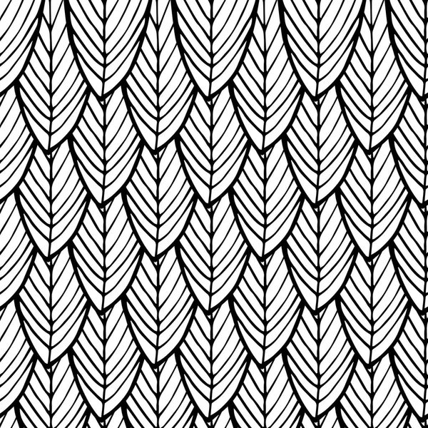 Patrón abstracto doodle monocromo sin costura con escala — Vector de stock