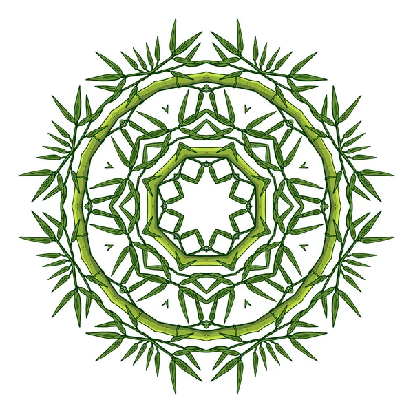 Ronde Bloemen Ornament Mandala Geïsoleerd Witte Achtergrond — Stockvector