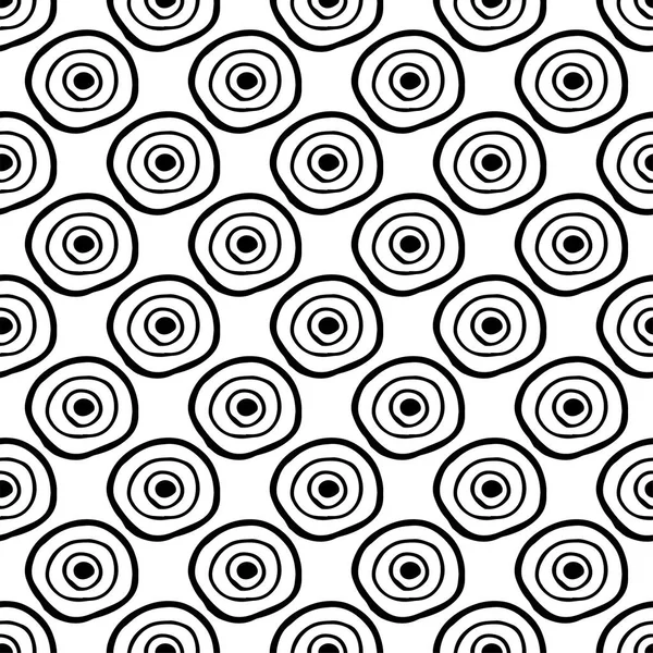 Garabato Abstracto Dibujado Mano Patrón Monocromo Sin Costura — Vector de stock